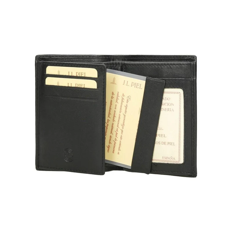 Cartera Vertical de Piel J.L Piel Classic RFID Negra