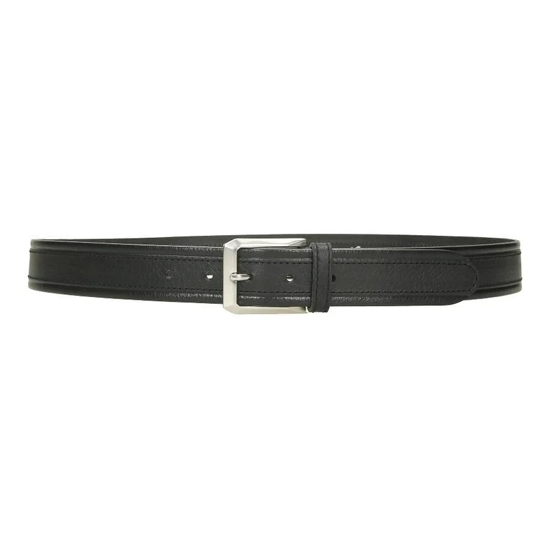 Cinturón de Piel Hombre Negro Biselado 35 mm Fabricado en España