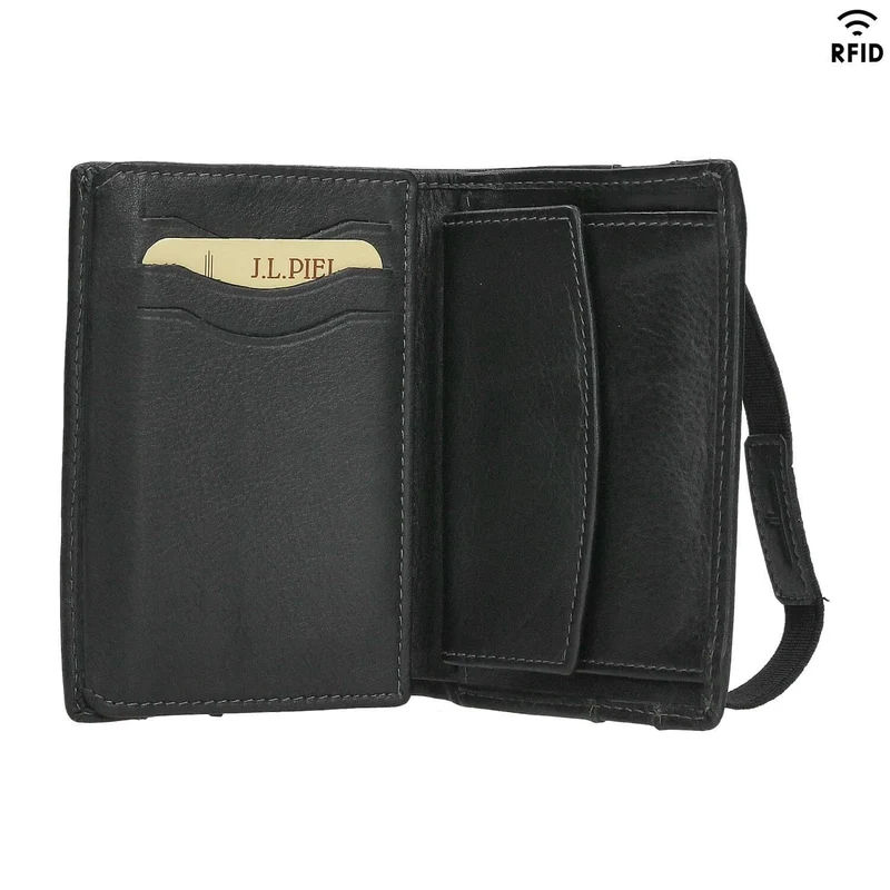 Cartera De Piel Con Goma J.L