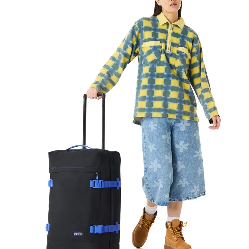 Eastpak Tranverz M 78 - Bolsa de viaje con ruedas 67 cm (kontrast black blue)