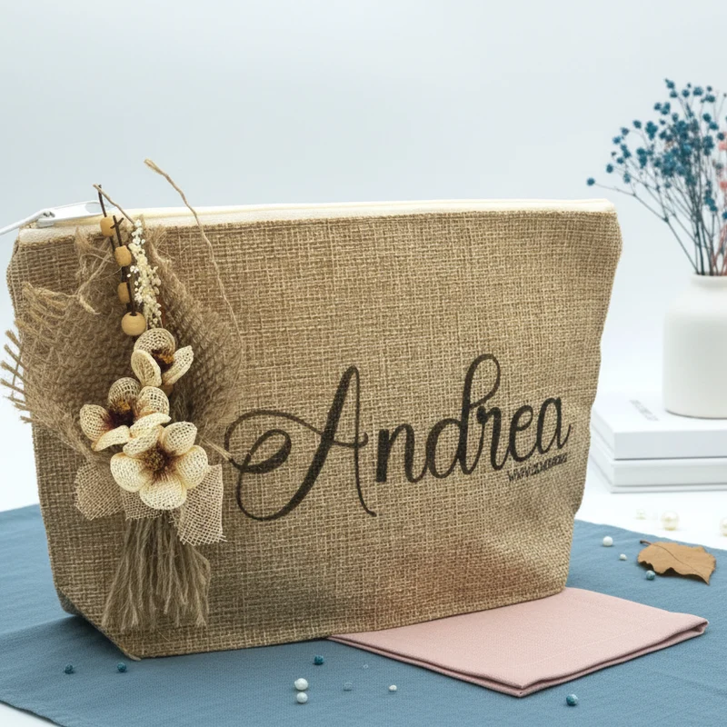 Regalo personalizado mujer con nombre y flores artesanales