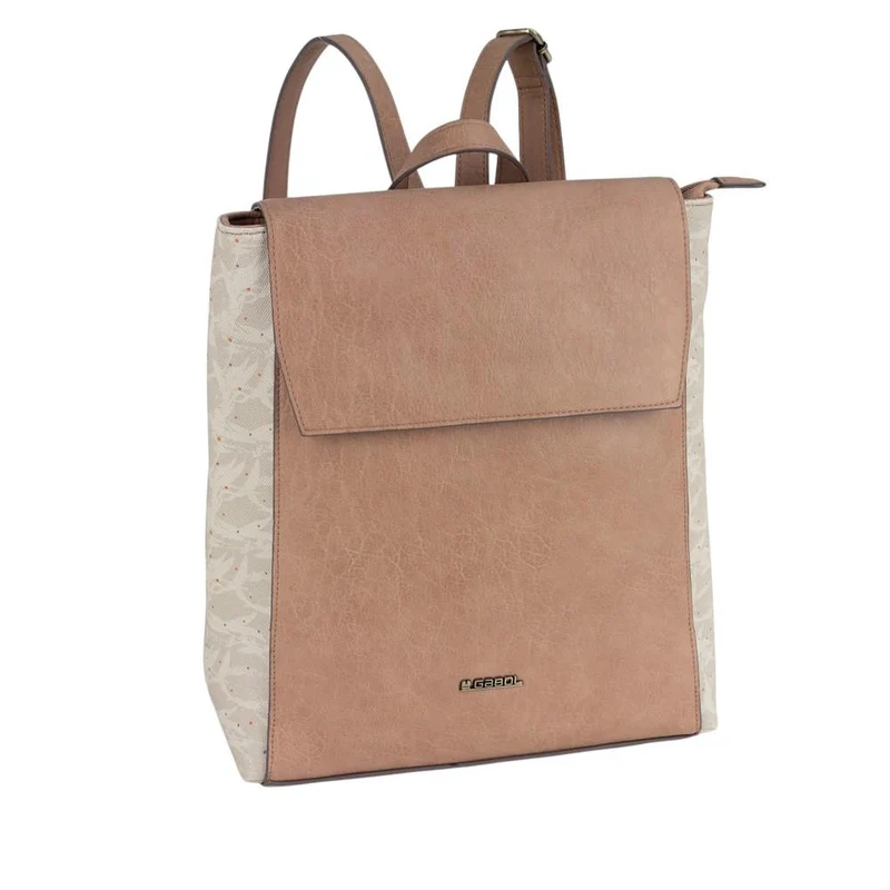 Mochila Gabol India Marrón Impermeable con Solapa