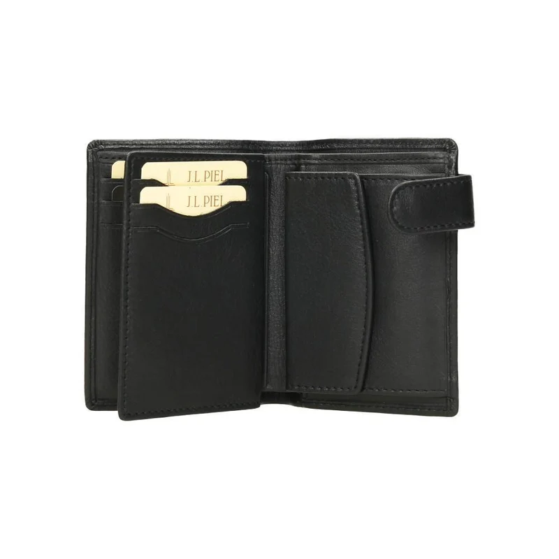 Cartera Vertical J.L Piel Bandera España RFID Negra