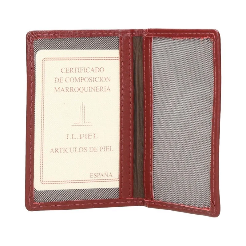 Abono Transporte De Piel J.L Piel Classic Rojo