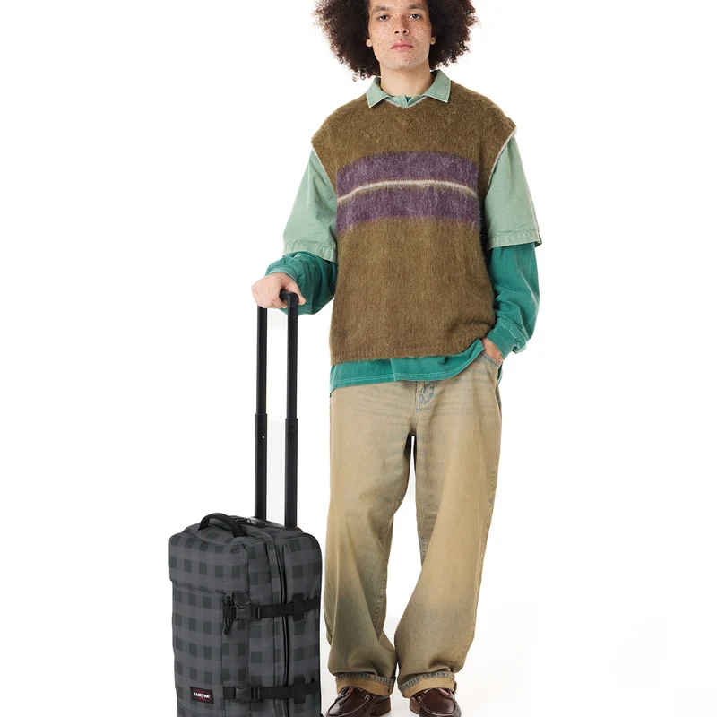 Eastpak Tranverz S 42 - Bolsa de viaje con ruedas 51 cm (checker grey)