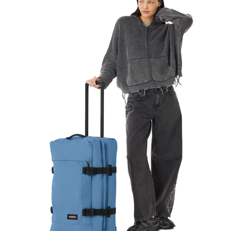 Eastpak Tranverz M 78 - Bolsa de viaje con ruedas 67 cm (aviator blue)