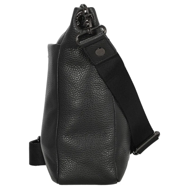 Mandarina Duck Mellow Leather - Bolso bandolera L 35 cm (nero)