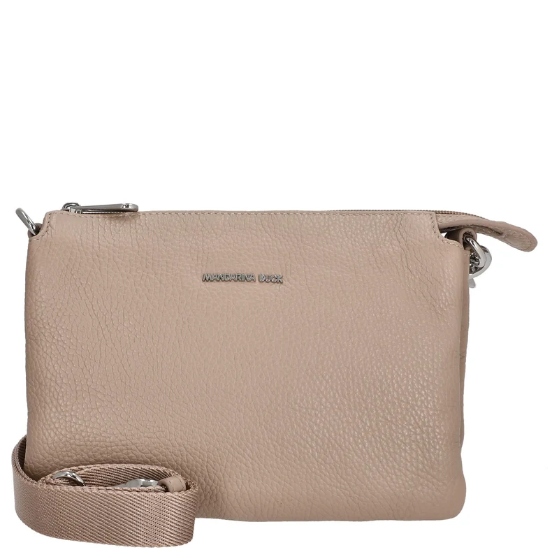 Mandarina Duck Mellow Leather Pochette - Bolso de mano 23 cm (warm taupe)