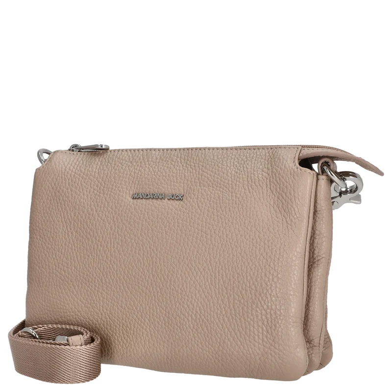Mandarina Duck Mellow Leather Pochette - Bolso de mano 23 cm (warm taupe)