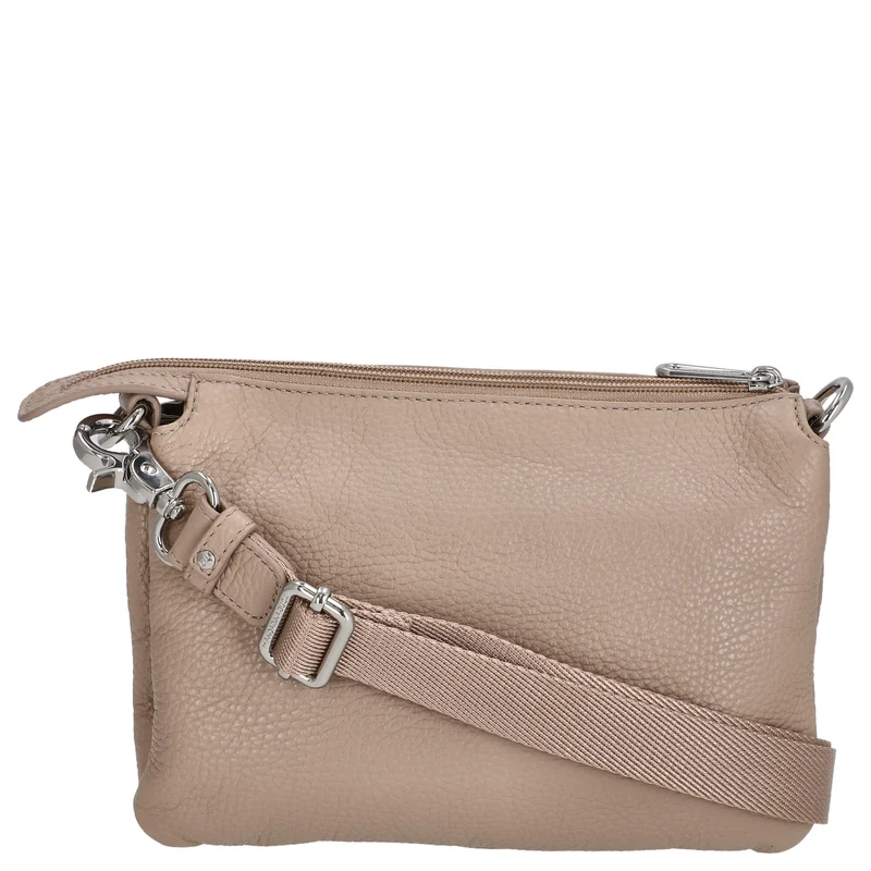 Mandarina Duck Mellow Leather Pochette - Bolso de mano 23 cm (warm taupe)