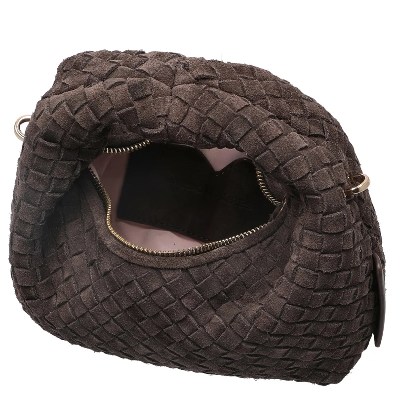 Les Visionnaires Greta Micro Weave Cozy - Bolso bandolera 20 cm (dark brown)