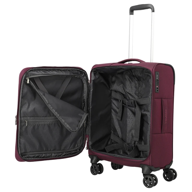 Travelite Cubis - Trolley de cabina de 4 ruedas 55 cm expandible (berry)