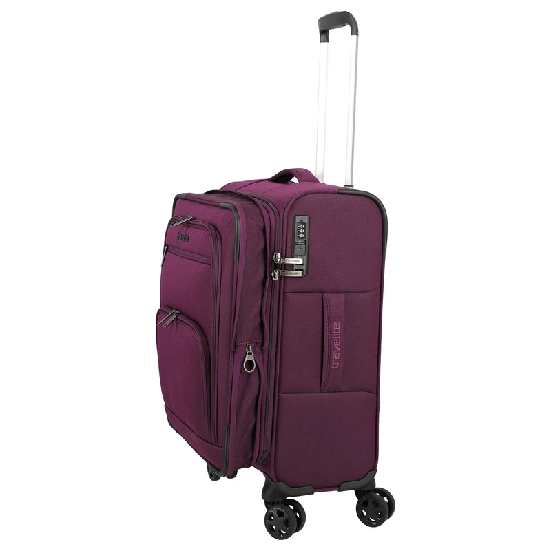 Travelite Cubis - Trolley de cabina de 4 ruedas 55 cm expandible (berry)