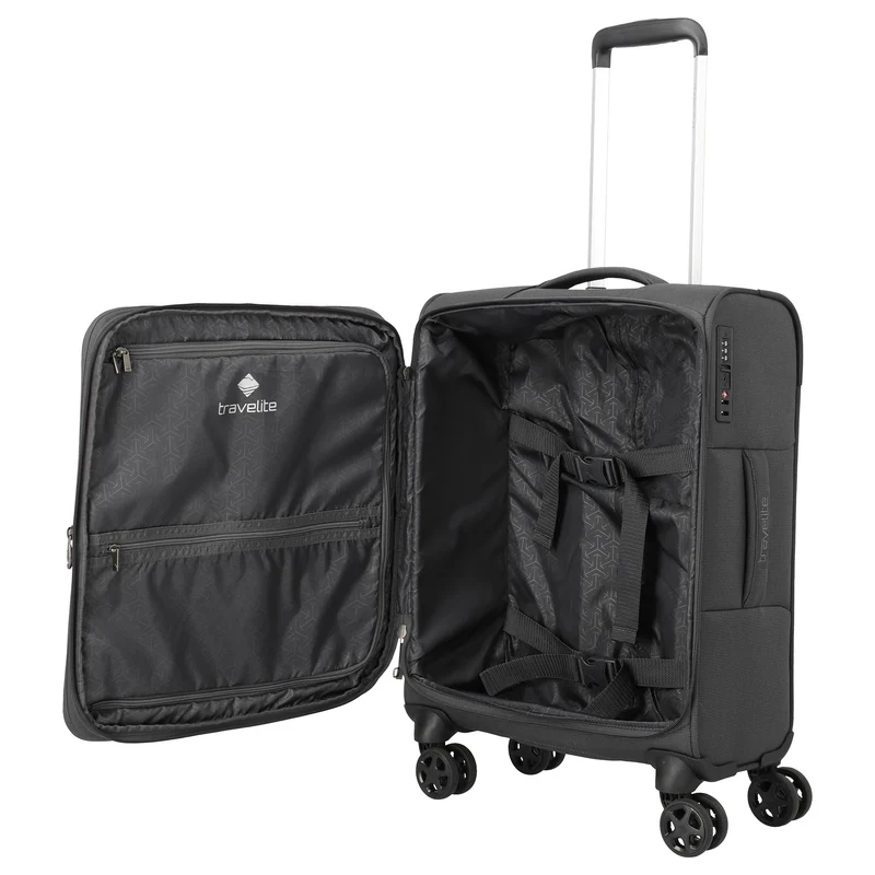 Travelite Cubis - Trolley de cabina de 4 ruedas 55 cm expandible (anthracite)