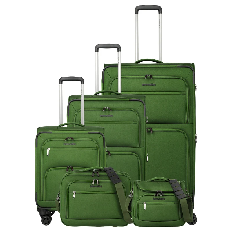 Travelite Cubis - Set de trolley con 4 ruedas 5 piezas (green)