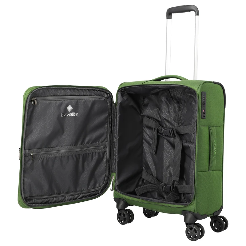 Travelite Cubis - Trolley de cabina de 4 ruedas 55 cm expandible (green)