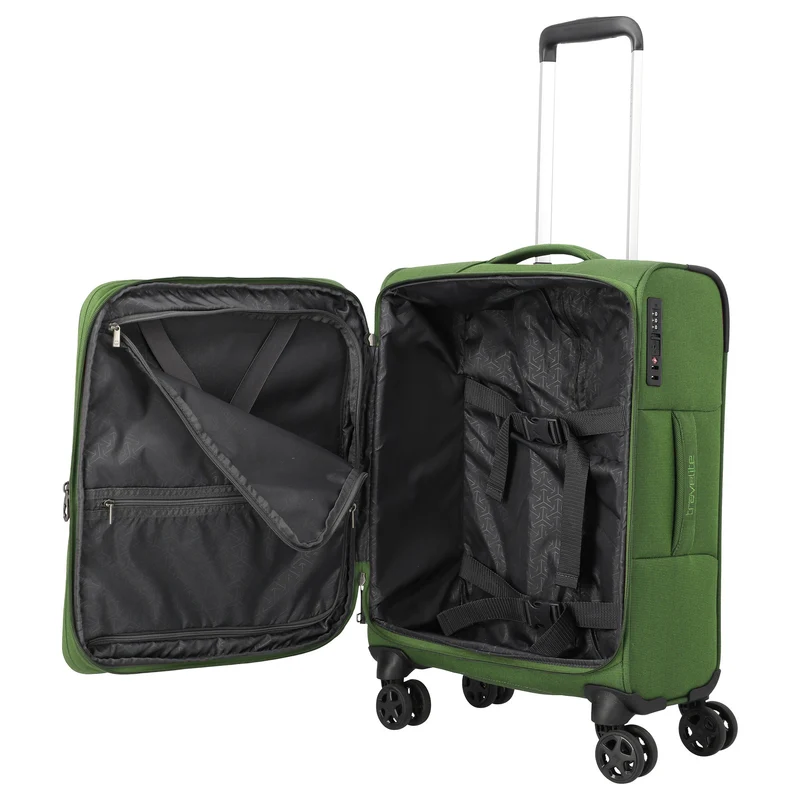 Travelite Cubis - Trolley de cabina de 4 ruedas 55 cm expandible (green)