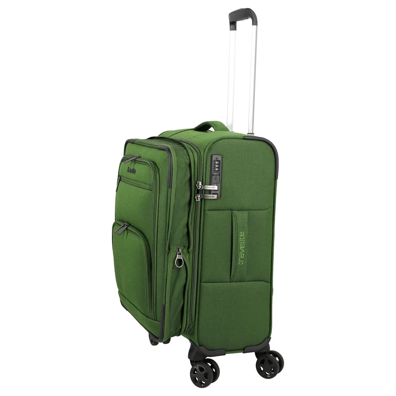 Travelite Cubis - Trolley de cabina de 4 ruedas 55 cm expandible (green)