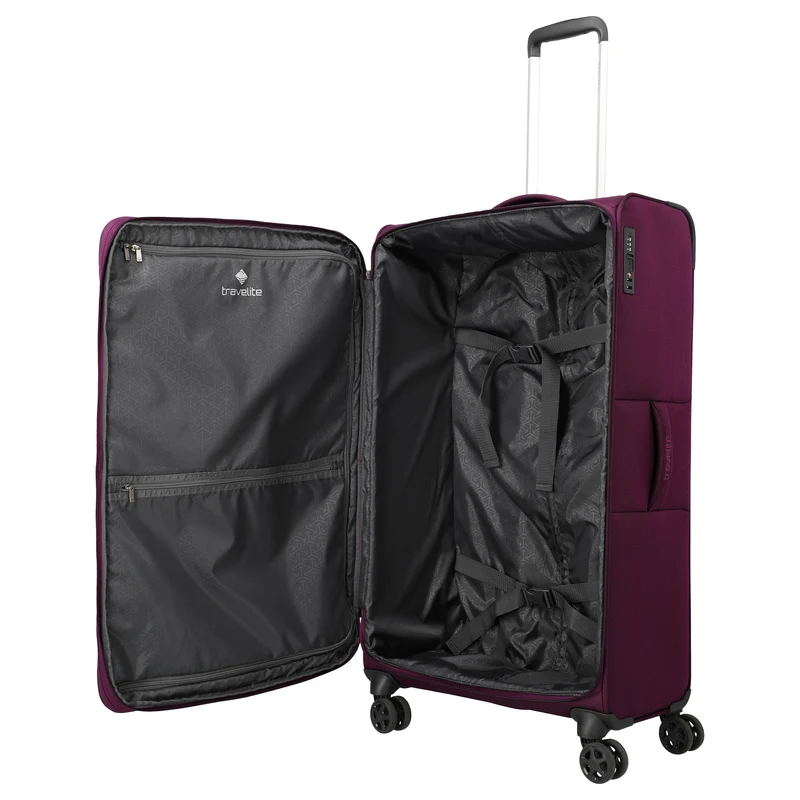 Travelite Cubis - Trolley de 4 ruedas 83 cm ampliable (berry)