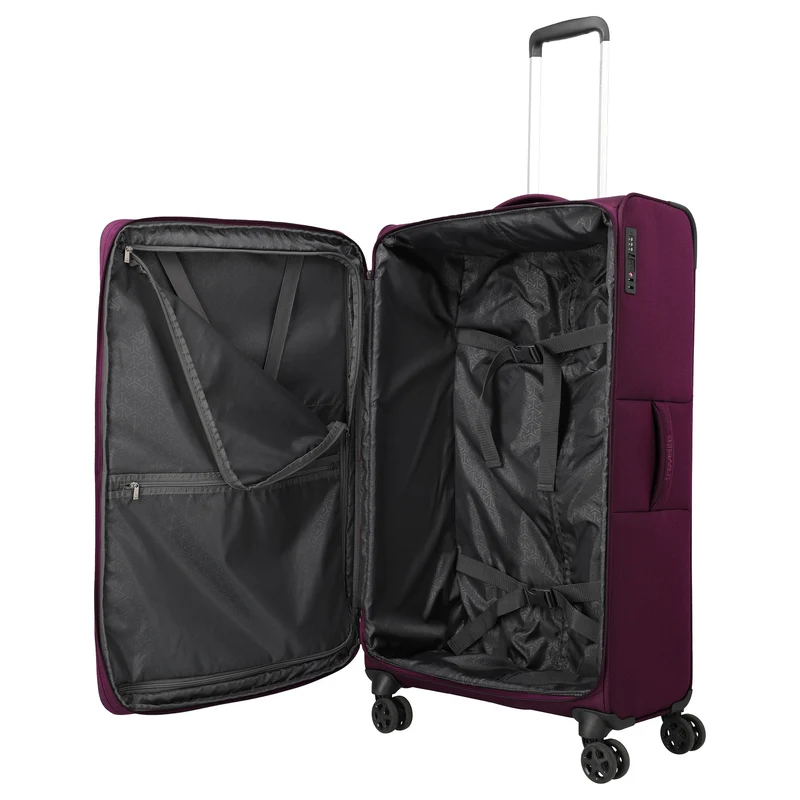 Travelite Cubis - Trolley de 4 ruedas 83 cm ampliable (berry)