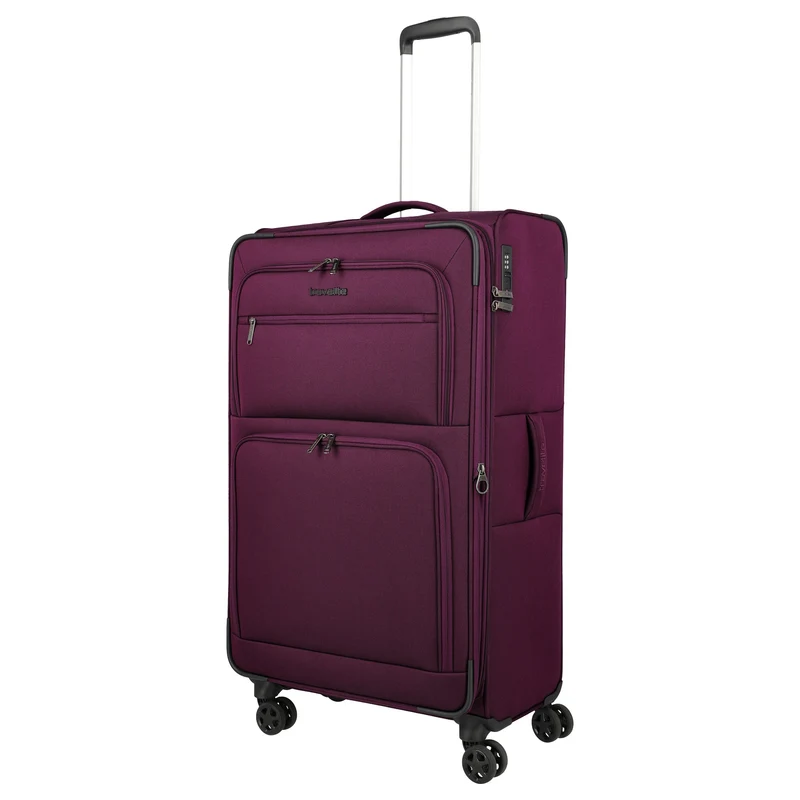 Travelite Cubis - Trolley de 4 ruedas 83 cm ampliable (berry)