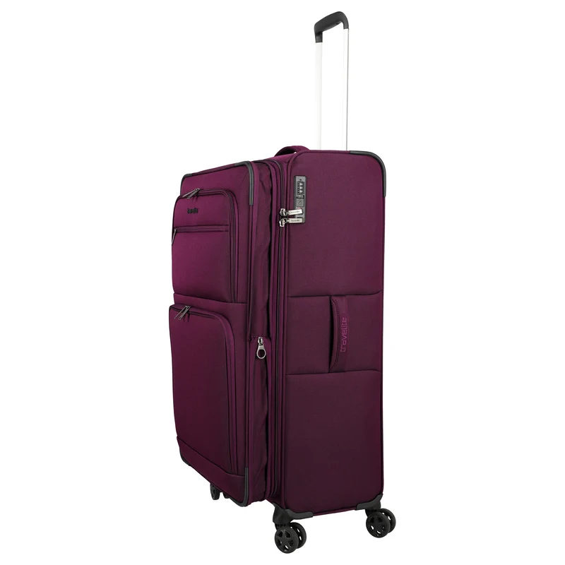 Travelite Cubis - Trolley de 4 ruedas 83 cm ampliable (berry)