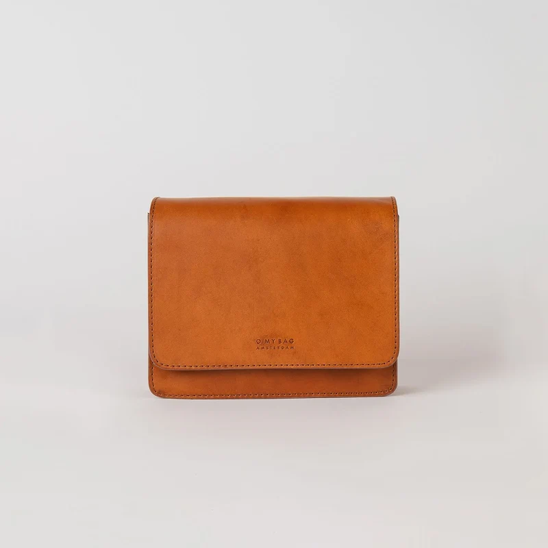 Bolso Mini Audrey Clásico Coñac (Correa Tejida/ Correa de Piel)