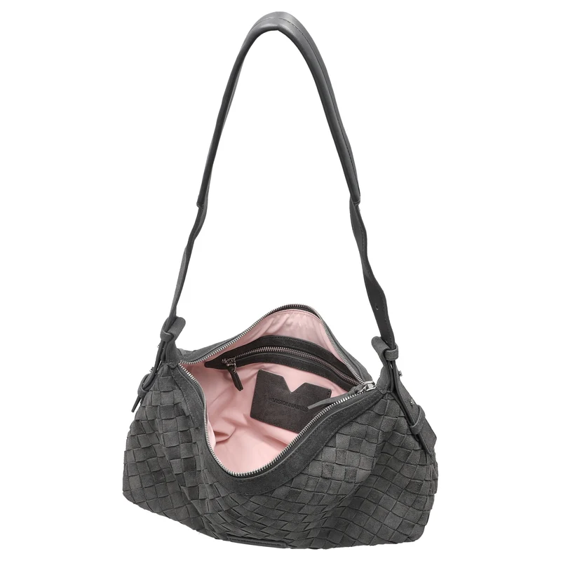 Les Visionnaires Marie Baguette Wave Cozy - Bolso de hombro 38,5 cm (asphalte)