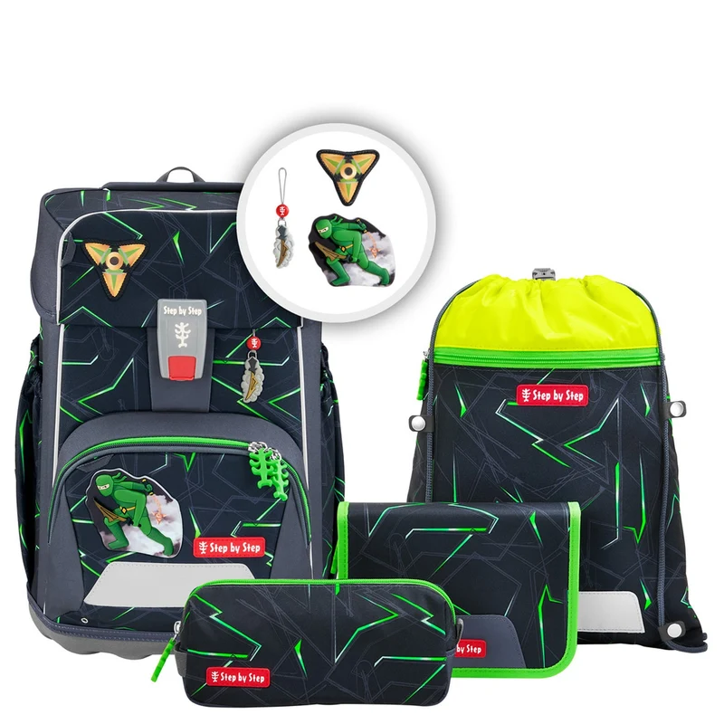 Step by Step Giant - Set de mochila escolar 5 piezas (Ninja Kimo)