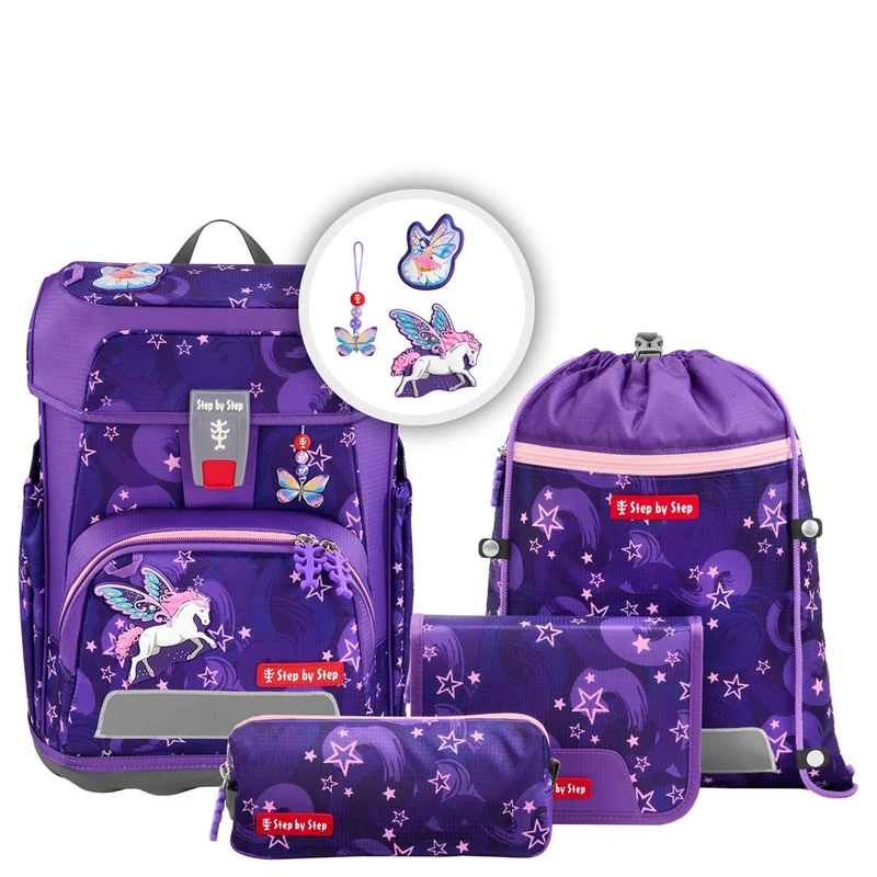 Step by Step Cloud - Set de mochila escolar 5 piezas (Pegasus Liv)