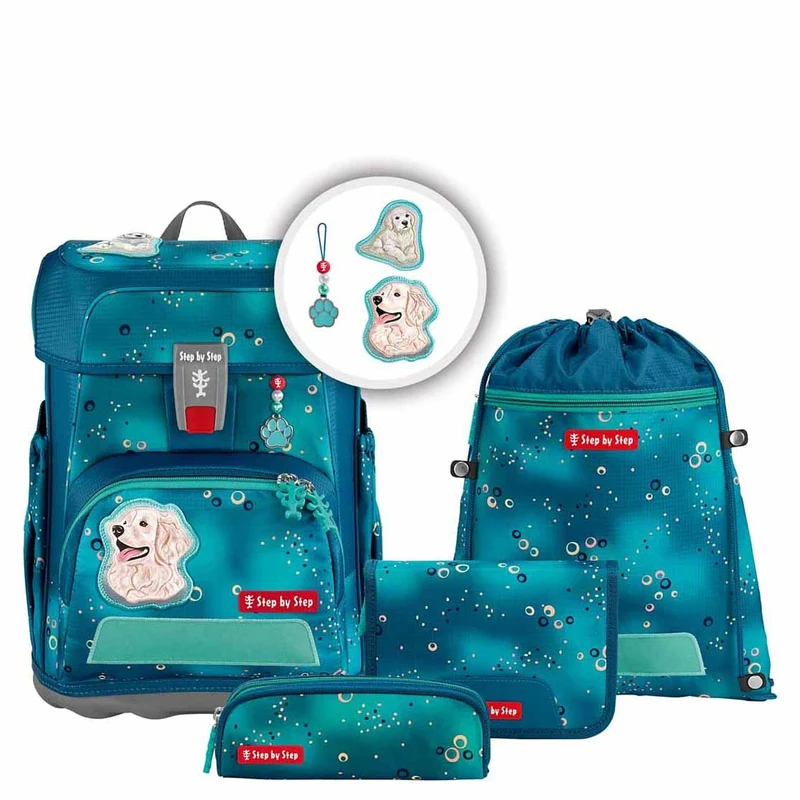 Step by Step Cloud - Set de mochila escolar 5 piezas (Dog Basty)
