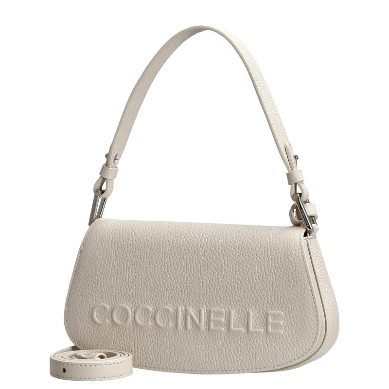 Coccinelle Myrtha Maxi Log - Bolso de hombro 24 cm (white)