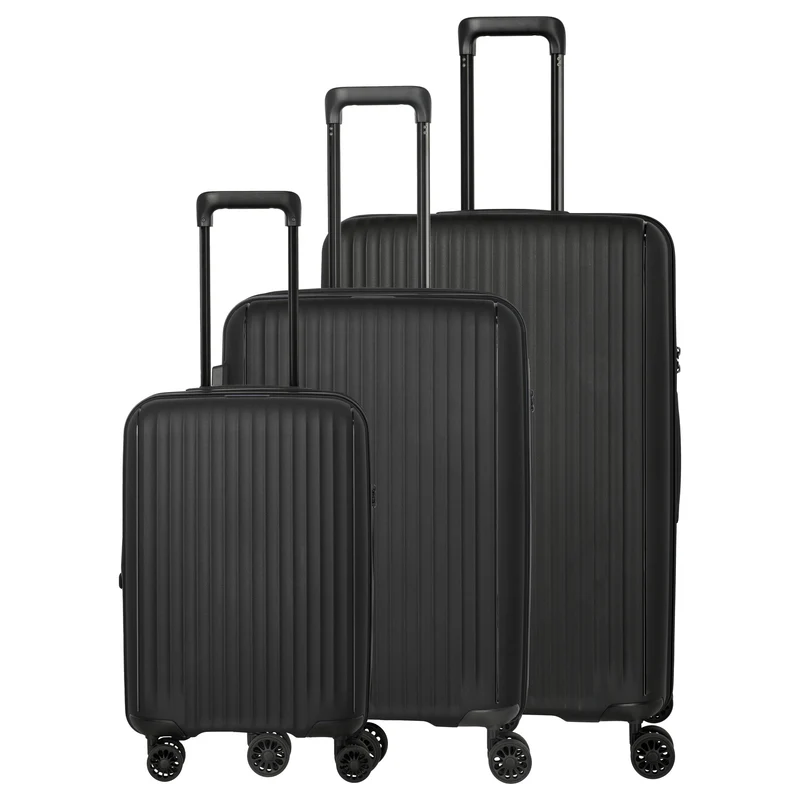 Travelite Skymate - Set de trolley con 4 ruedas 3 piezas ampliable (black)