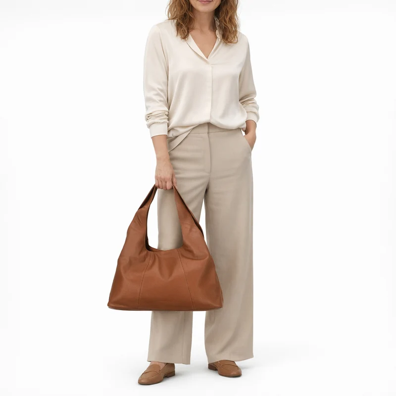 Les Visionnaires Paz Essential Soft Grainy - Bolso de hombro (chestnut)