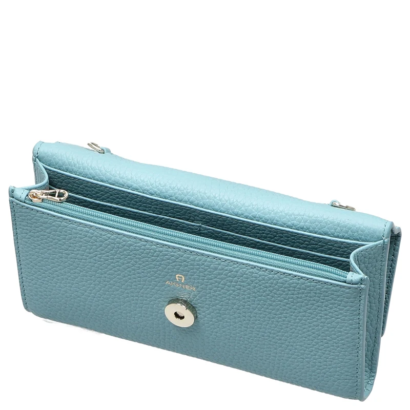 Aigner Wallet on Chain - Cartera 14cc 21.5 cm RFID (aquamarine blue)