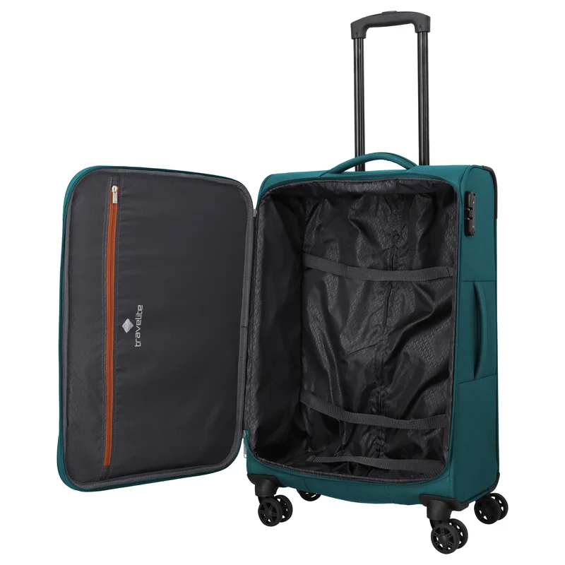 Travelite Priego - Trolley de 4 ruedas M 66 cm (petrol)