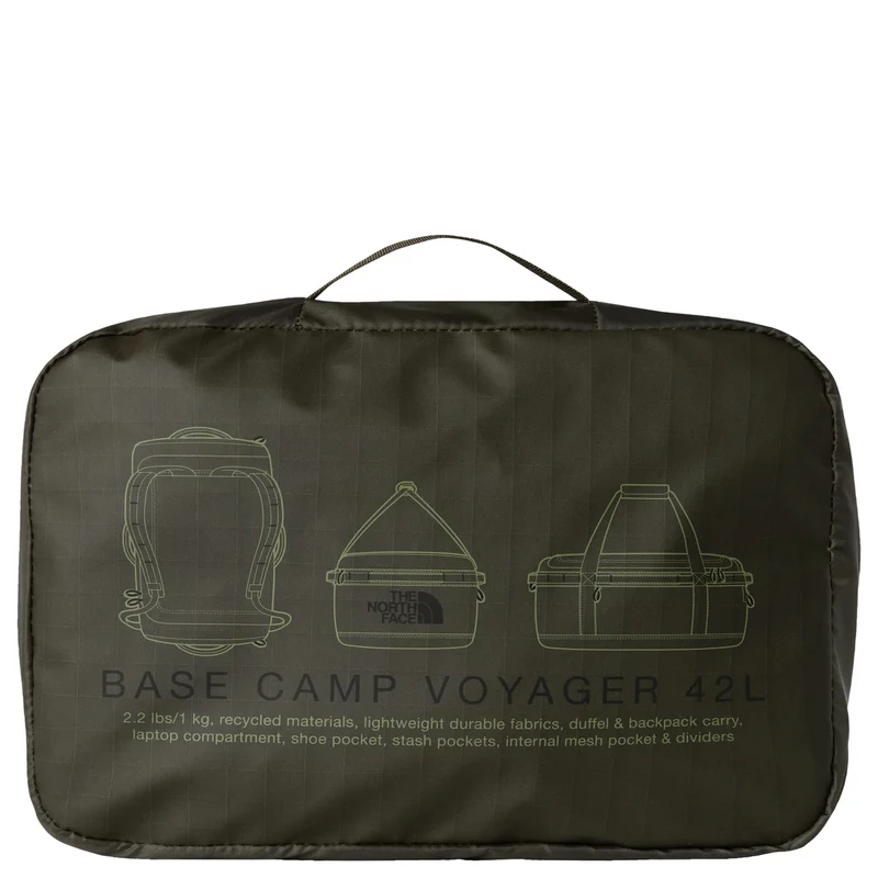 The North Face Base Camp Voyager Duffel 42 - Bolsa de viaje/mochila 58 cm (new taupe green-tnf black)