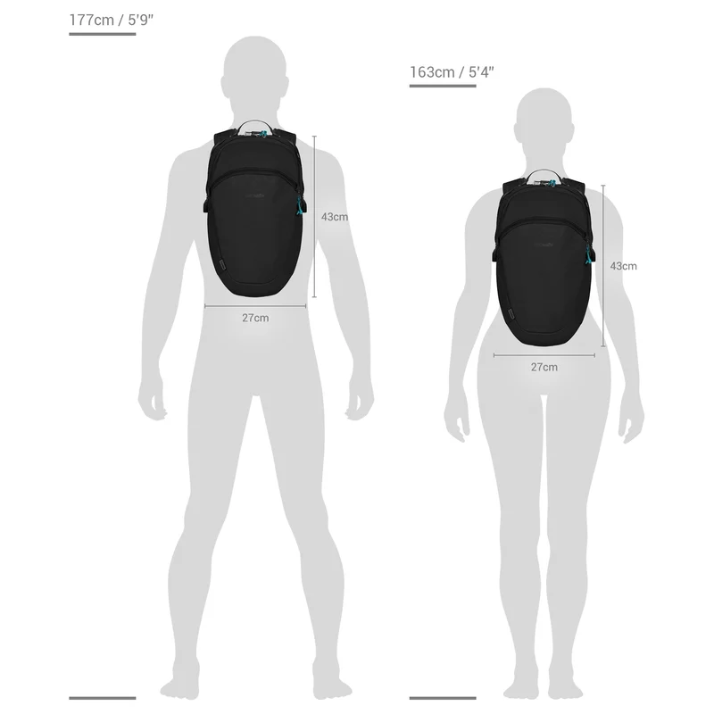 pacsafe ECO 18 - Mochila 13" 43 cm RFID (black)