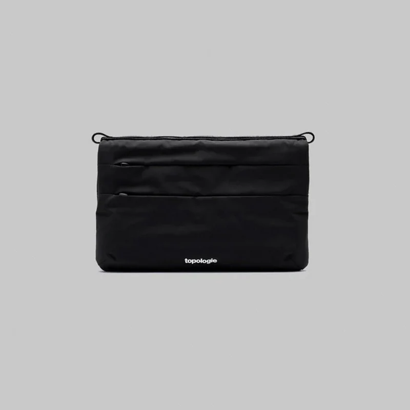 Flat Sacoche Small Black Tech Sateen