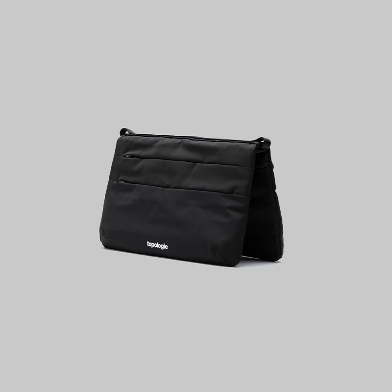 Flat Sacoche Small Black Tech Sateen