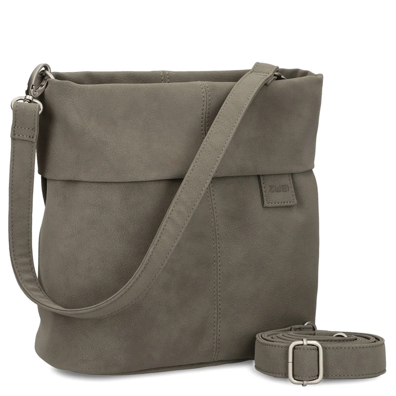 zwei Mademoiselle M8 - Bolso de hombro 25 cm (nubuk-mud)