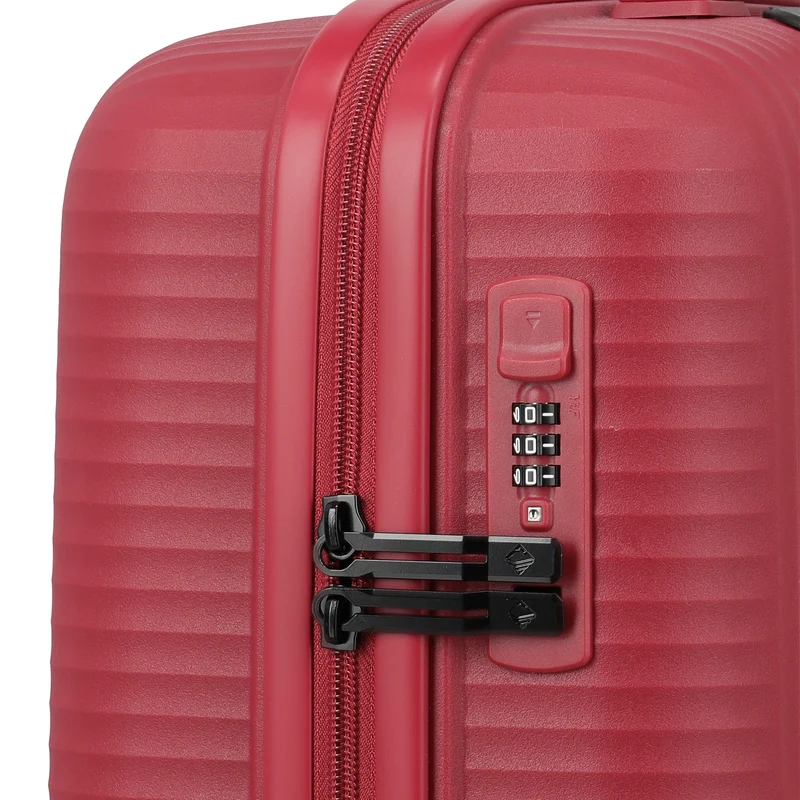 Travelite Air Stripe - Set de trolley con 4 ruedas 3 piezas ampliable L/M/S (Slim) (red)