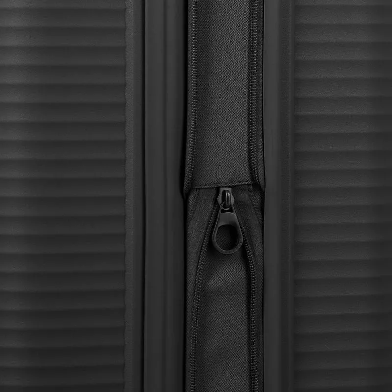Travelite Air Stripe - Juego de trolley con 4 ruedas 3 piezas ampliable L/M/S (Slim) (black)