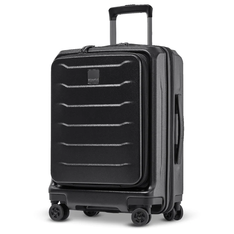 Stratic Phoenix ML - Trolley de cabina con 4 ruedas y bolsillo frontal 55 cm expandible (black)