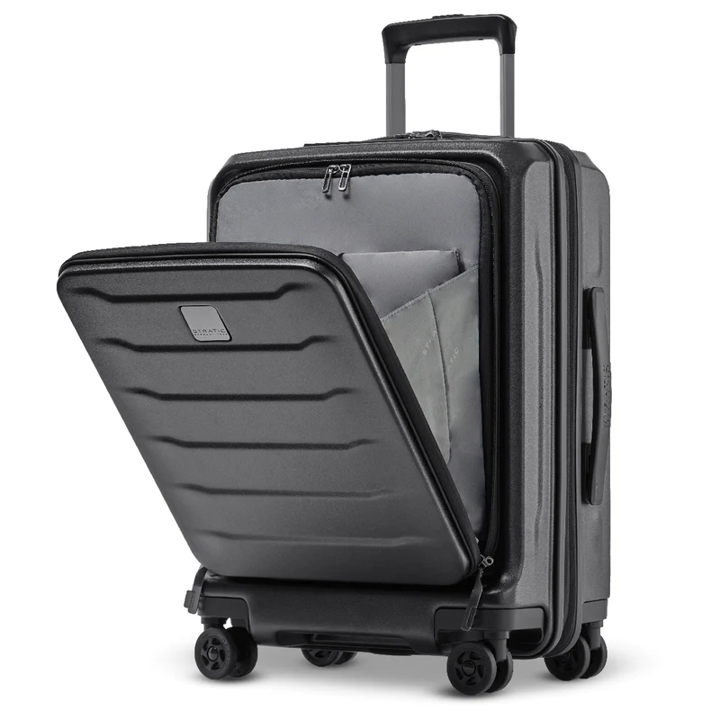 Stratic Phoenix ML - Trolley de cabina con 4 ruedas y bolsillo frontal 55 cm expandible (black)
