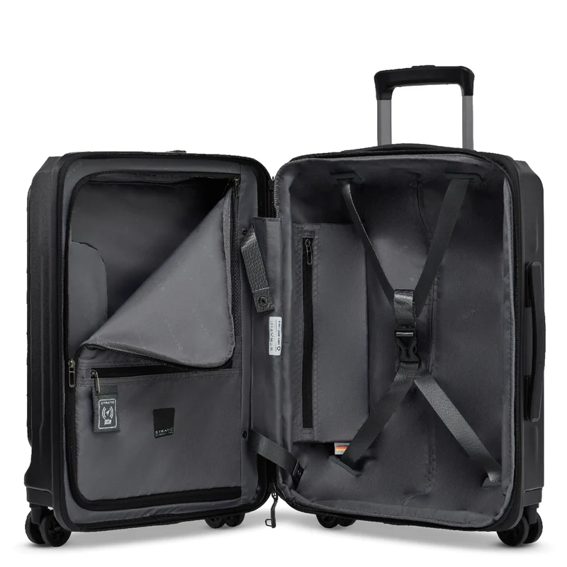 Stratic Phoenix ML - Trolley de cabina con 4 ruedas y bolsillo frontal 55 cm expandible (black)