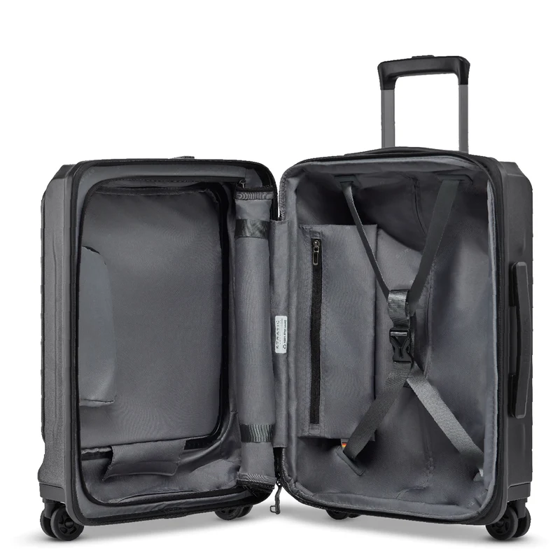 Stratic Phoenix ML - Trolley de cabina con 4 ruedas y bolsillo frontal 55 cm expandible (black)