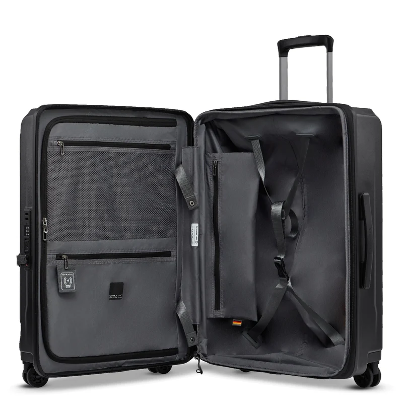 Stratic Phoenix ML - Trolley de 4 ruedas con bolsillo delantero 65 cm expandible (black)