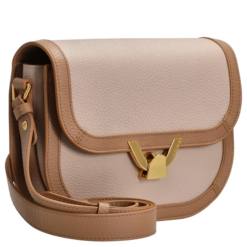 Coccinelle Dew Bicolor - Bolso bandolera 22 cm (rosette/blanco)