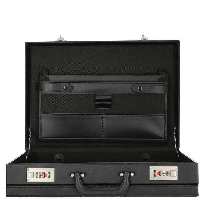 D&N Tradition Business - Maletín para documentos 44 cm expandible PU (schwarz)